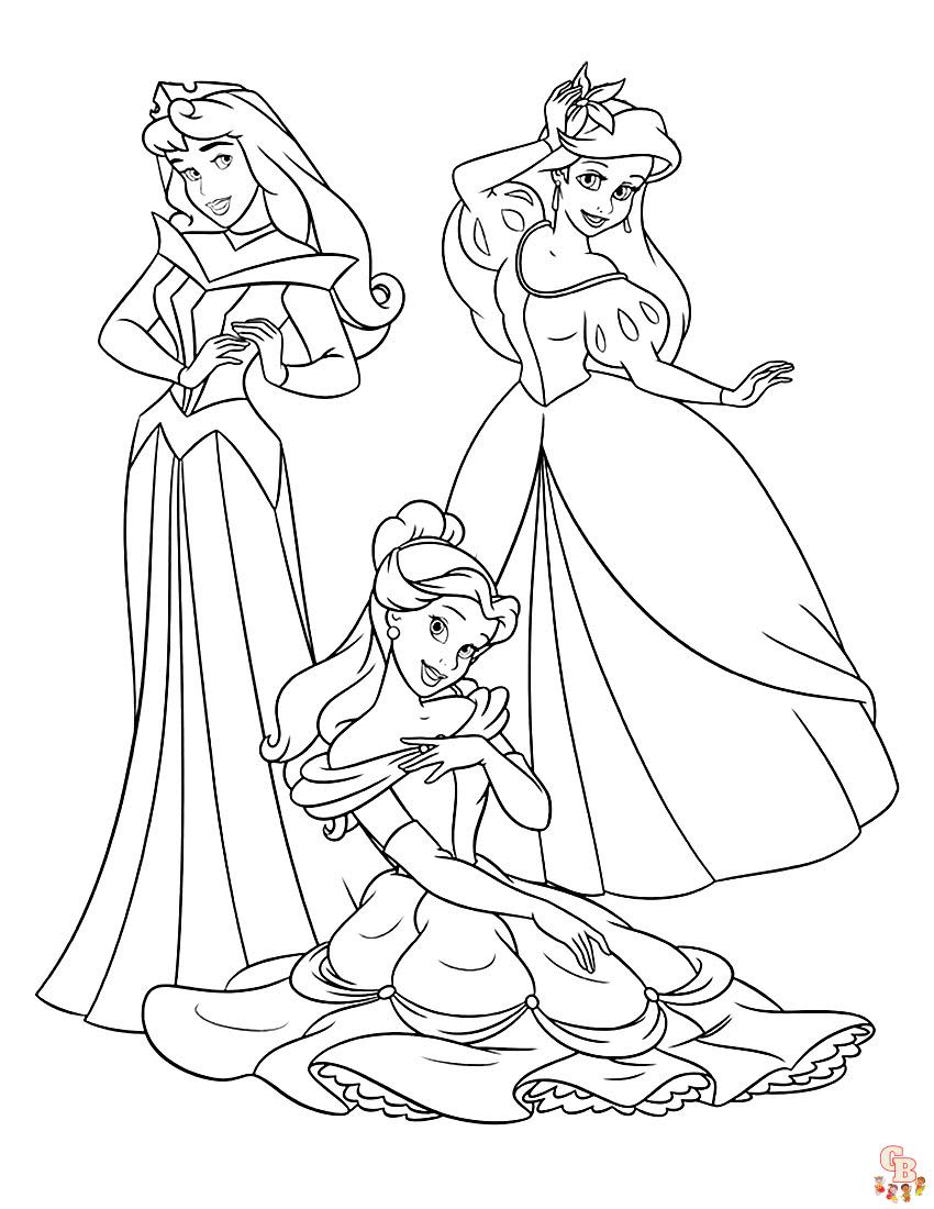 disney princess colouring in pages