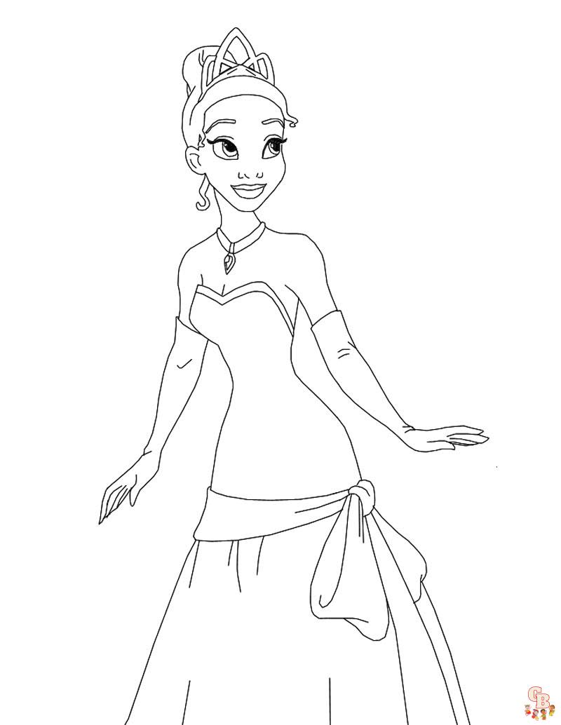 tiana disney princess coloring pages