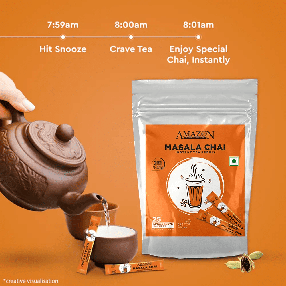 Masala tea premix sachet powder pack