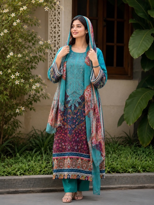Vibrant Cotton Pakistani Suit [PC031]