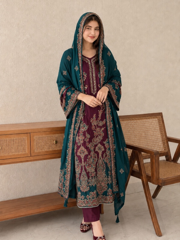 Premium Muslin Silk Suit [MS007]