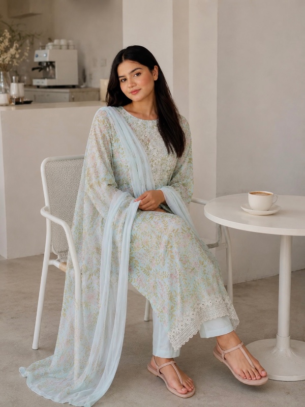 Pastel Floral Pakistani Suit [PC026]
