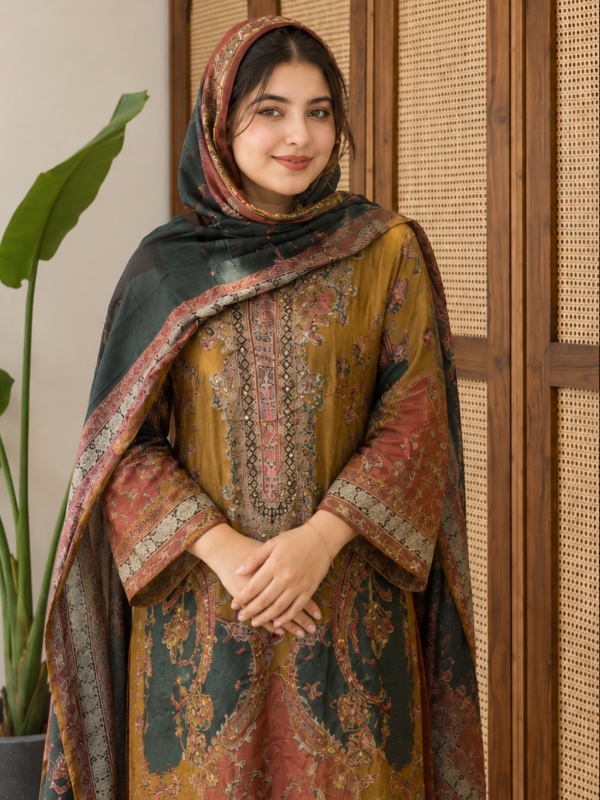 Mustard Muslin Silk Suit [MS009]