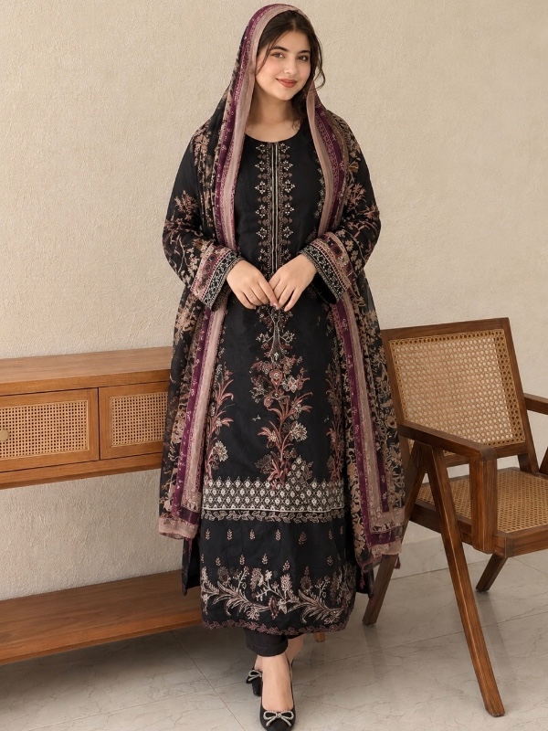 Black Embroidered Pakistani Suit [PC034]
