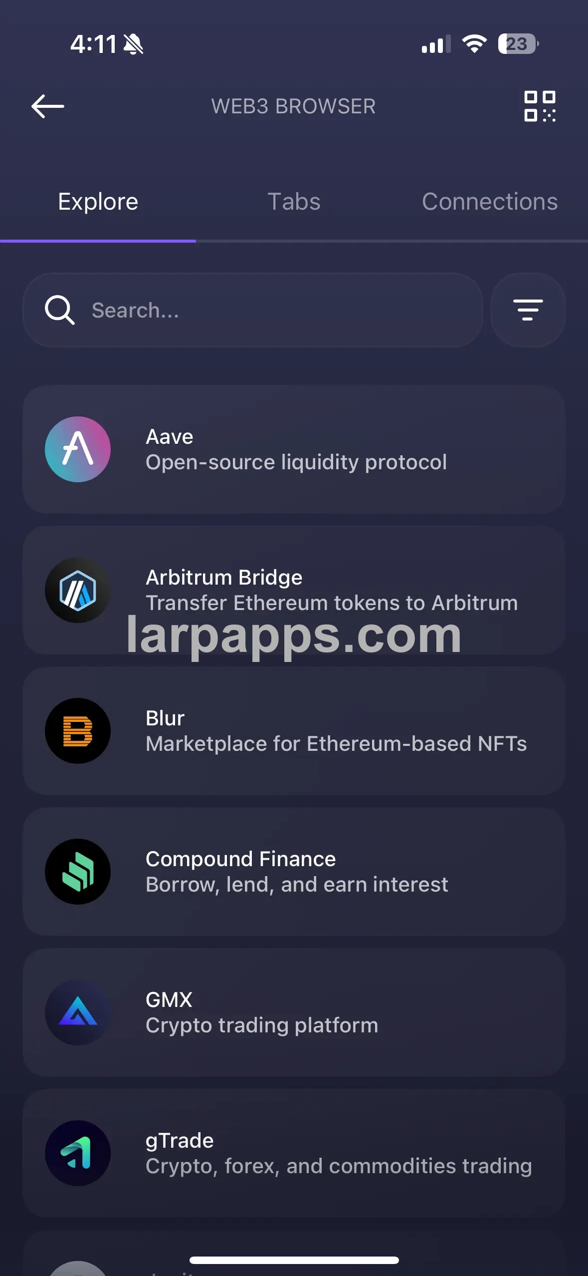 Exodus Web3 browser screen preview