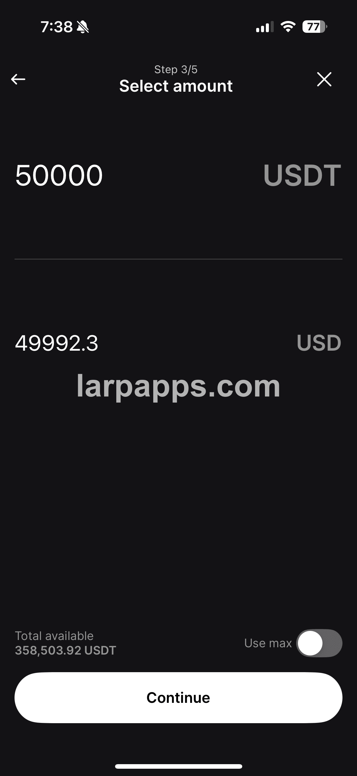 Ledger send amount entry screen preview