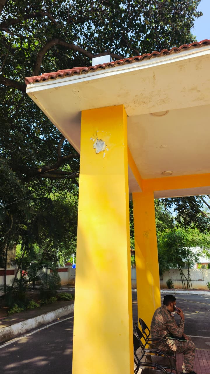 Portico slab waterproofing at Military Hospital, Secunderabad by Ganga Waterproofing Services