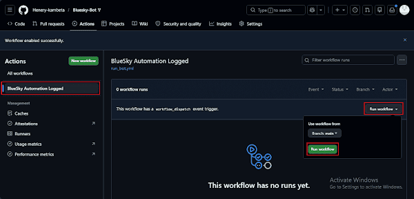 Workflow Run in Github