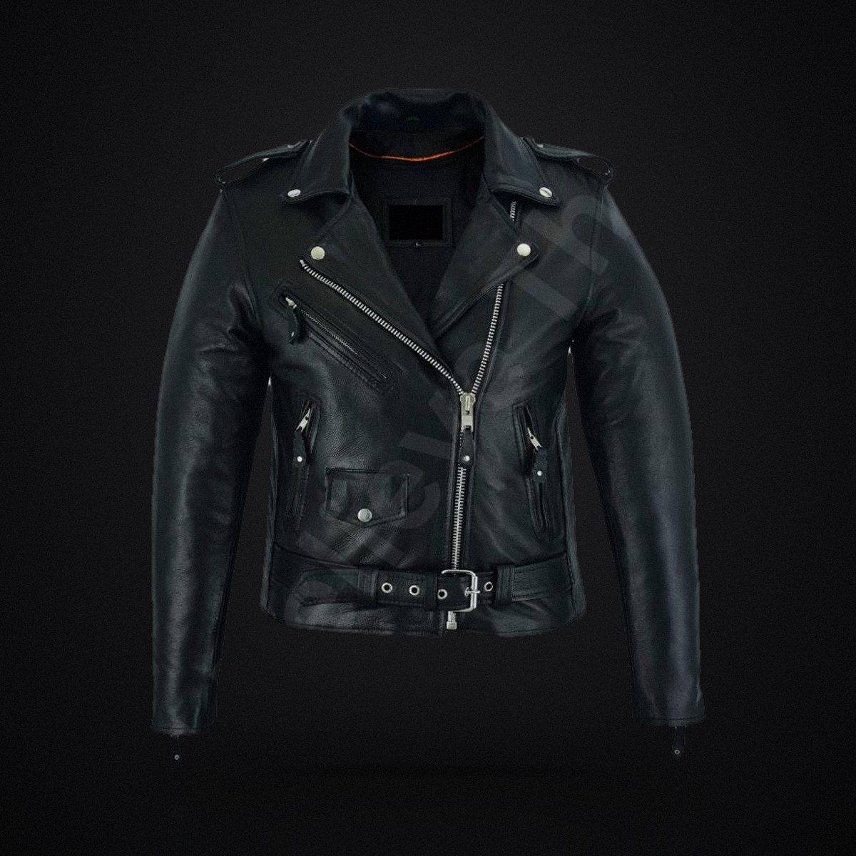Women's Black Leather Motorcycle Jacket - Classic Cowhide Biker Jacket