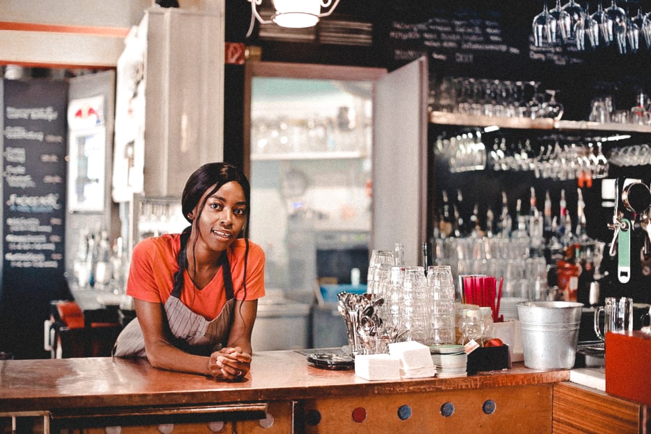woman working as a barista