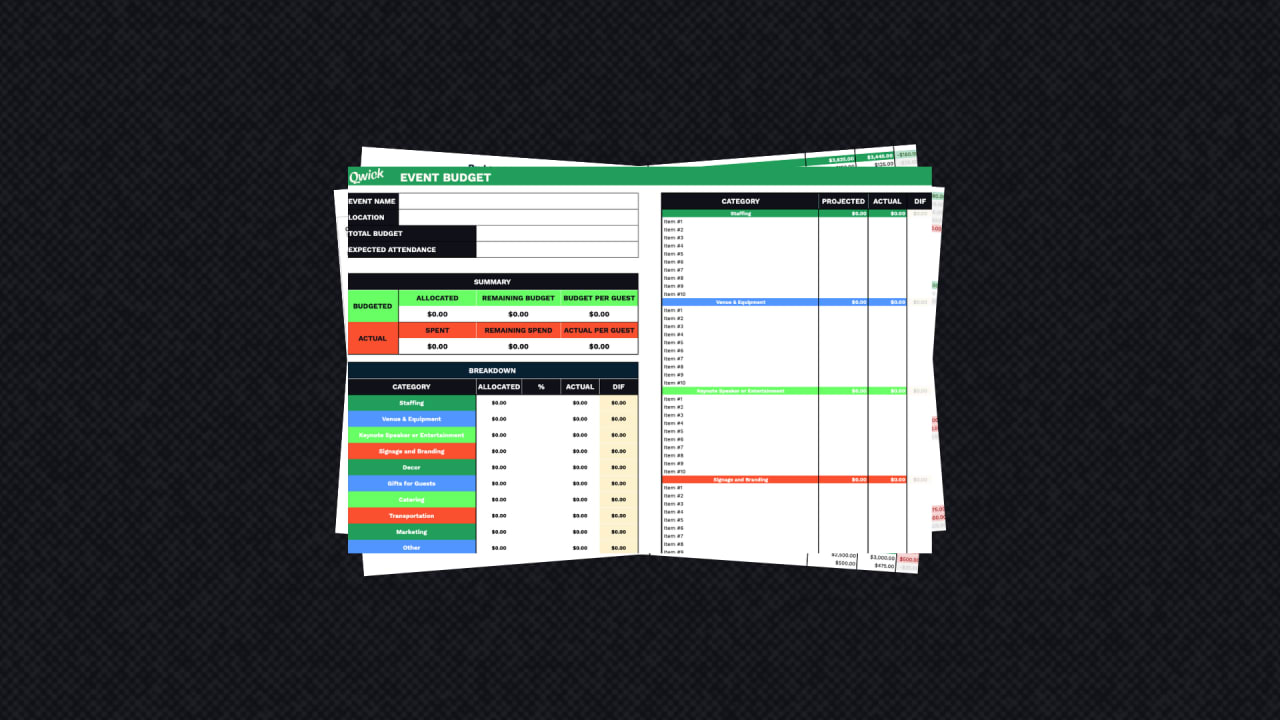 event budget template