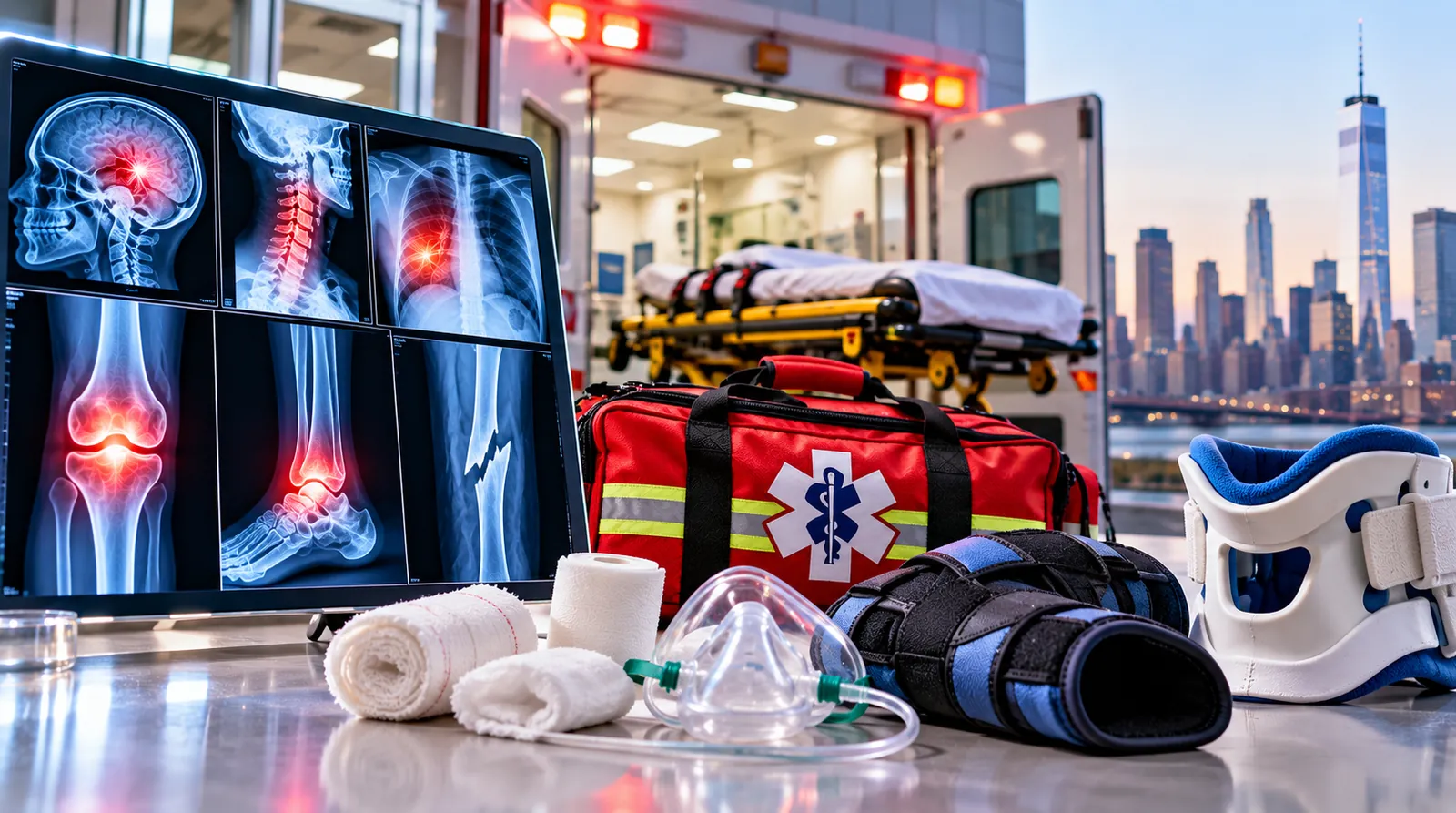 Emergency room entrance for injuries beyond acute care for minor injuries