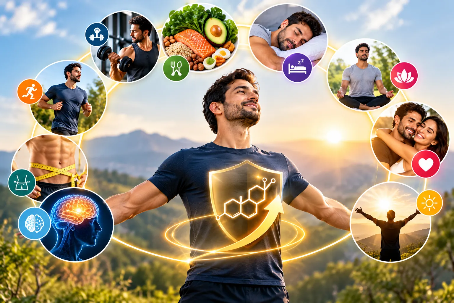 Man supporting healthy testosterone levels through lifestyle habits