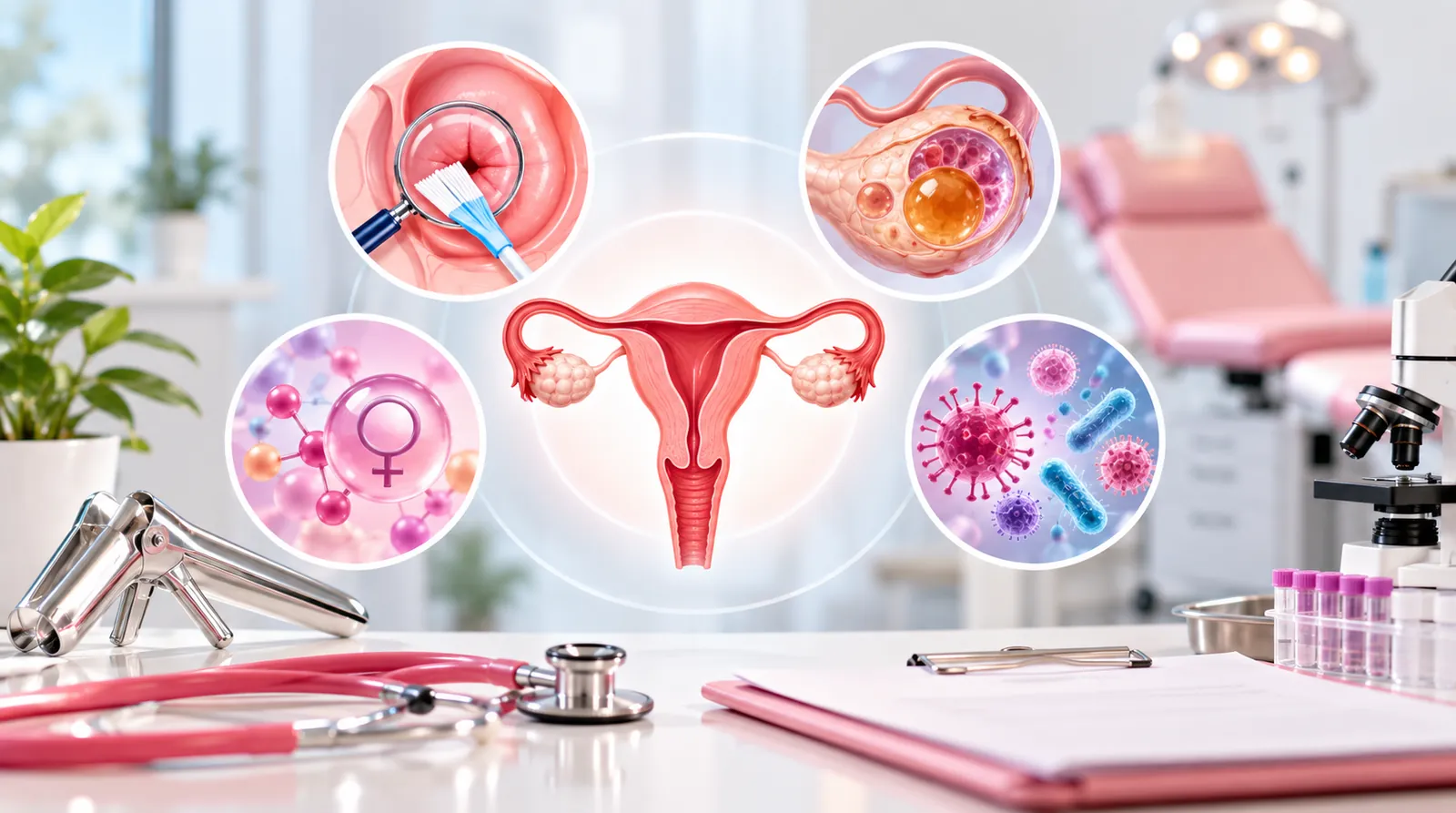 Infographic of what a well-woman visit and annual gynecological exam includes
