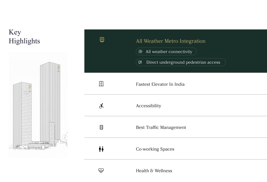 Building specifications panel showing granular property data