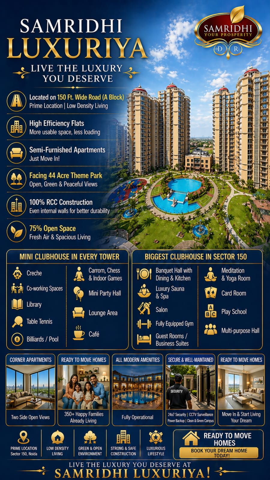 SAMRIDHI LUXURIYA AVENUE Sector 150, Noida Where Luxury Finds Its Address Everyday