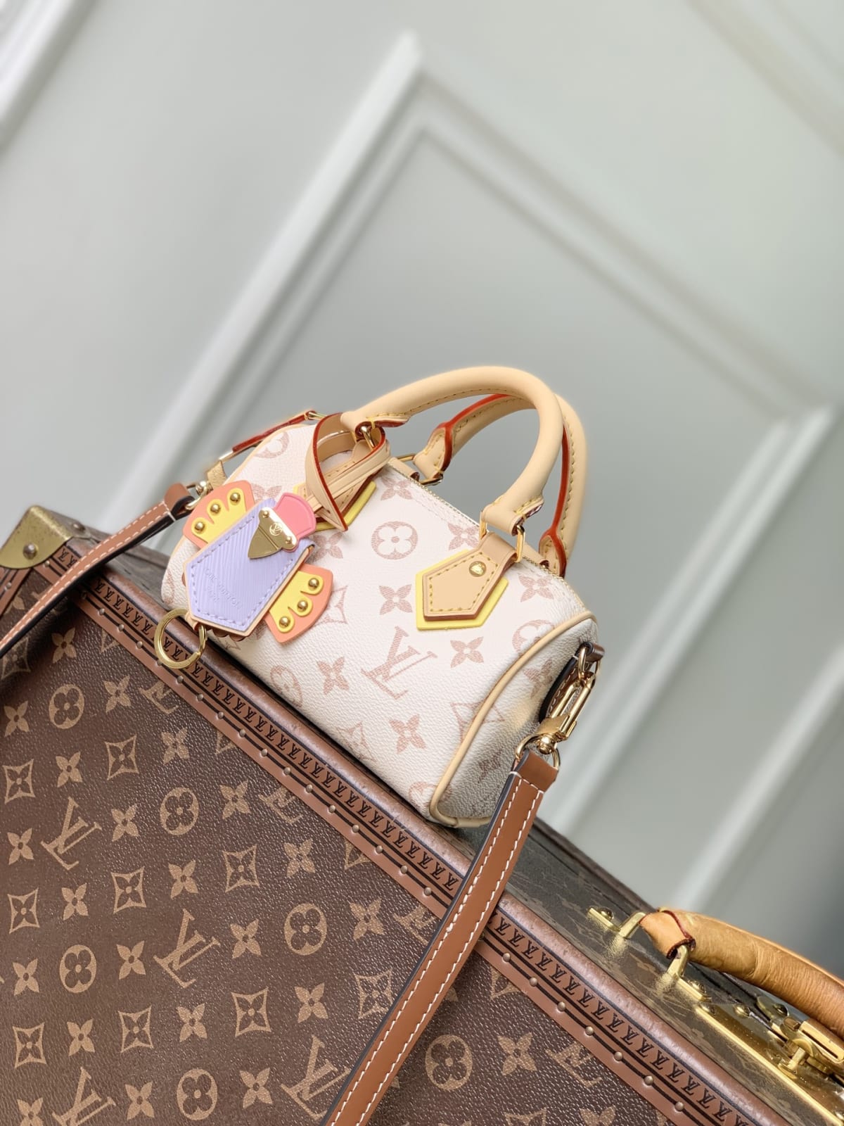 Nano Speedy Handbag Monogram Dune Crafty