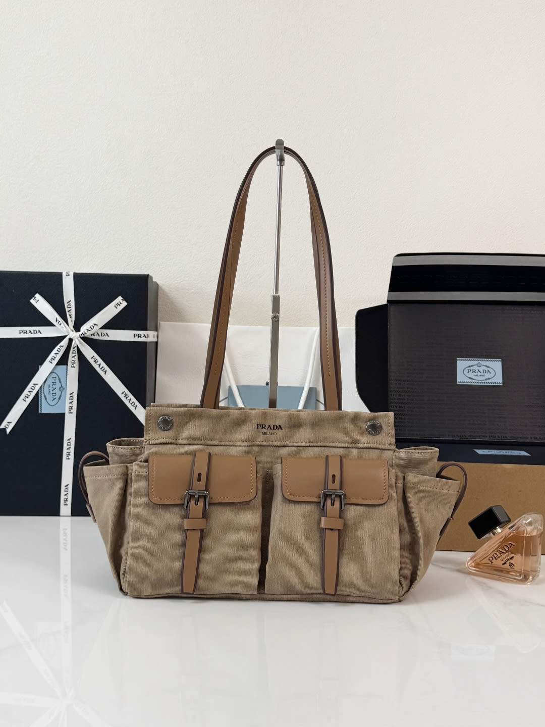 Route Medium Canvas and Leather Tote Bag