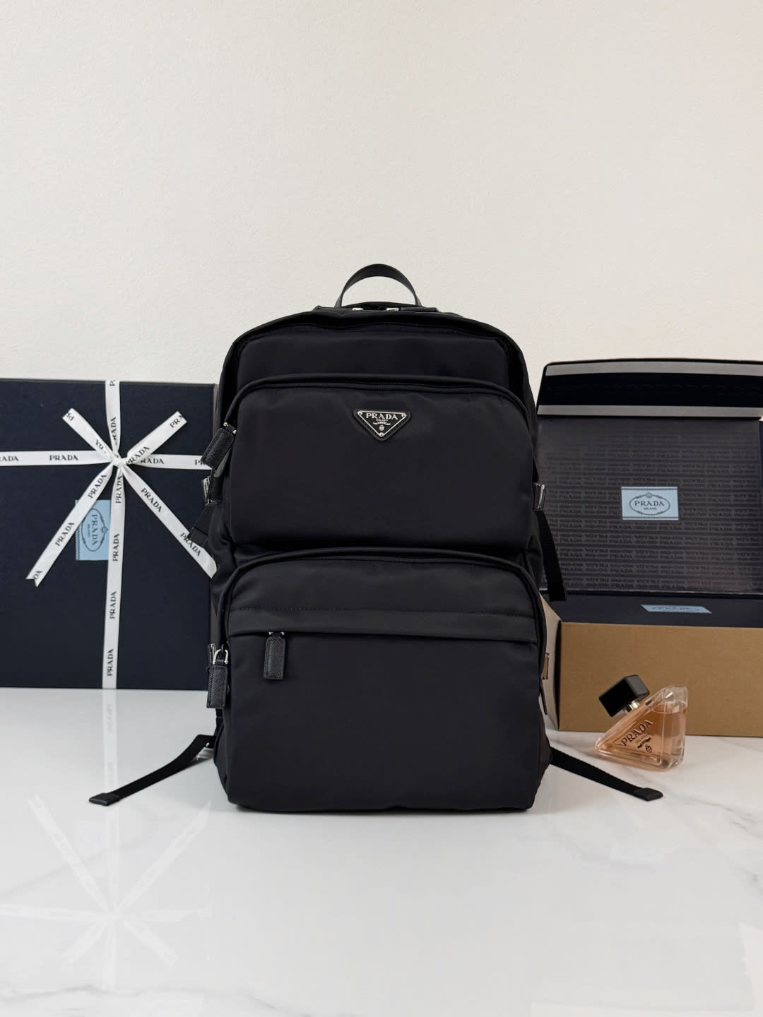 Multi-Compartment Nylon Backpack