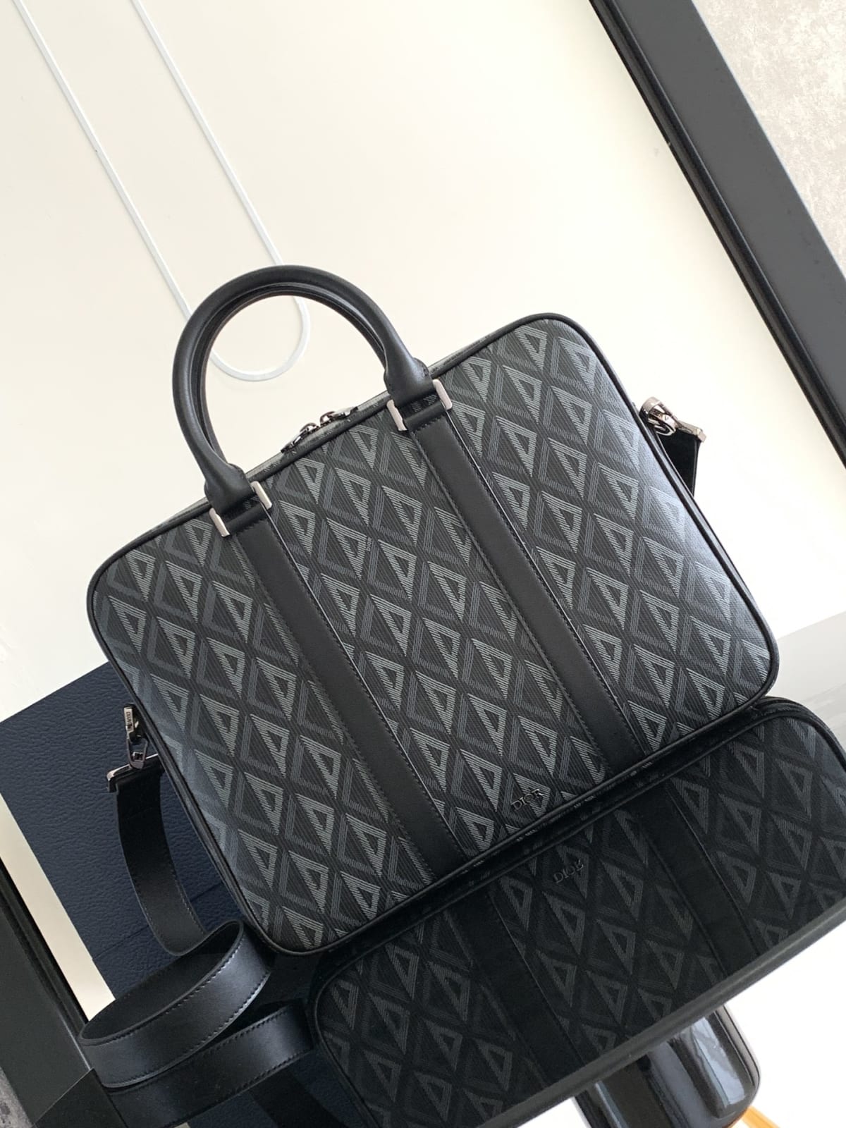 CD Diamond Zipped Briefcase
