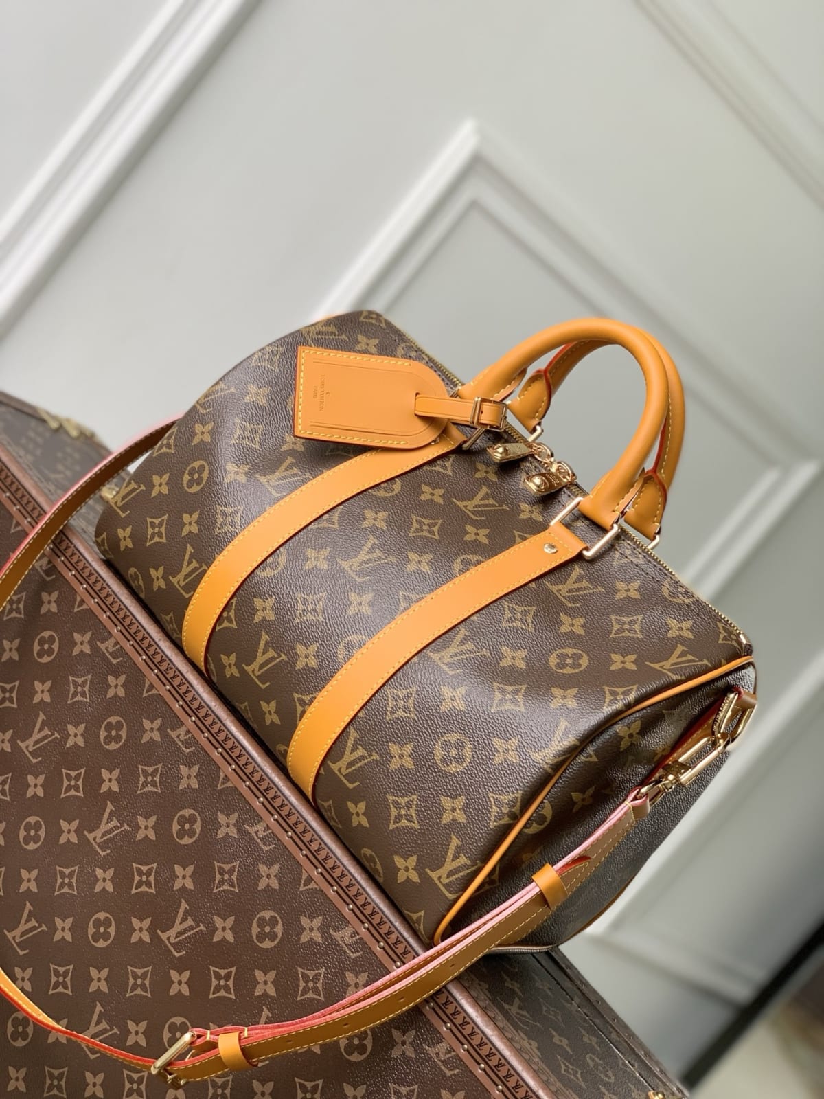 Keepall Bandoulière 35 Monogram Archive Canvas Duffel Bag