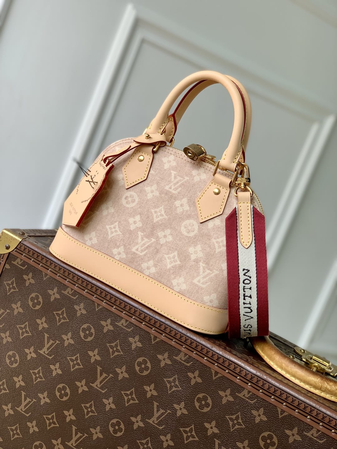 Alma BB Meowgram Coated Canvas Top Handle Bag
