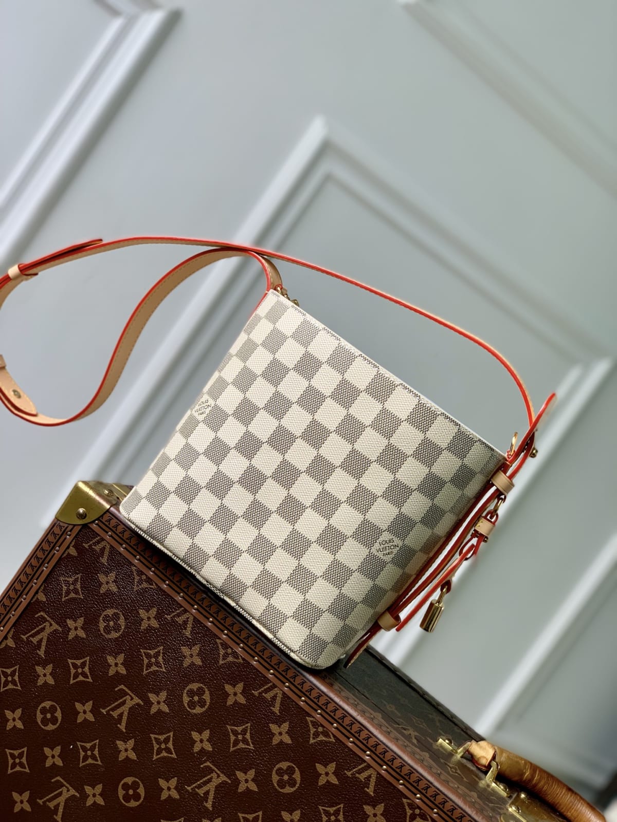All In BB Damier Azur Canvas Top Handle Bag