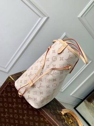 Neverfull MM Monogram Dune Crafty Canvas Tote Bag 2