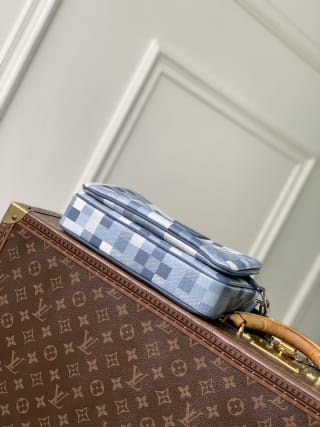 Trio Messenger Bag Damoflage Canvas Blue 5