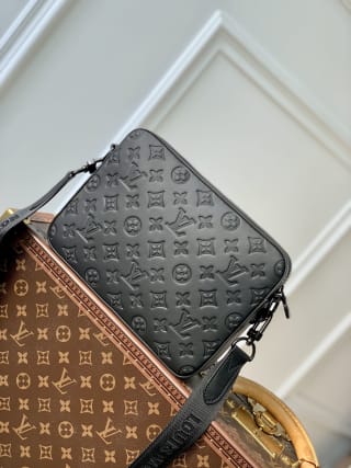 Trio Monogram Shadow Coated Messenger Bag 2