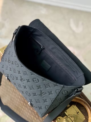 Christopher Embossed Monogram Coated Messenger Bag 5