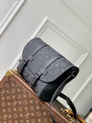 Christopher Embossed Monogram Coated Messenger Bag 3