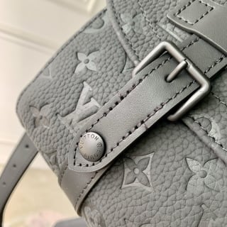 Christopher Embossed Monogram Coated Messenger Bag 6