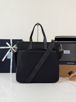 Nylon and Saffiano Leather Briefcase 2