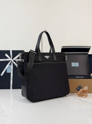 Nylon and Saffiano Leather Briefcase 3
