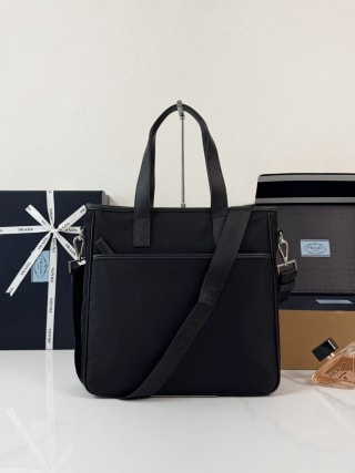 Re-Nylon and Saffiano Leather Tote Bag 2