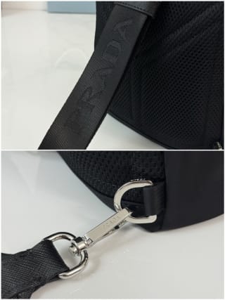 Re-Nylon and Saffiano Leather Sling Backpack 9