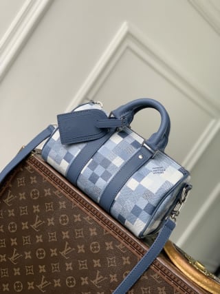 Keepall Bandoulière 25 Damoflage Canvas Blue Bag 1