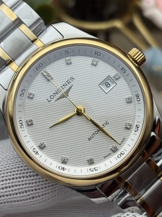 Master Collection 38.5mm Two-Tone Diamond Silver Dial Automatic Watch 3