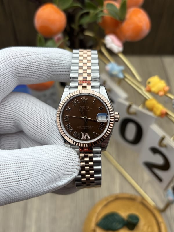 Rolex Datejust 31 Rose Gold Brown Dial