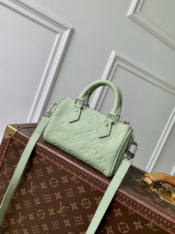 Louis Vuitton Nano Speedy Embossed Monogram Coated Top Handle Bag