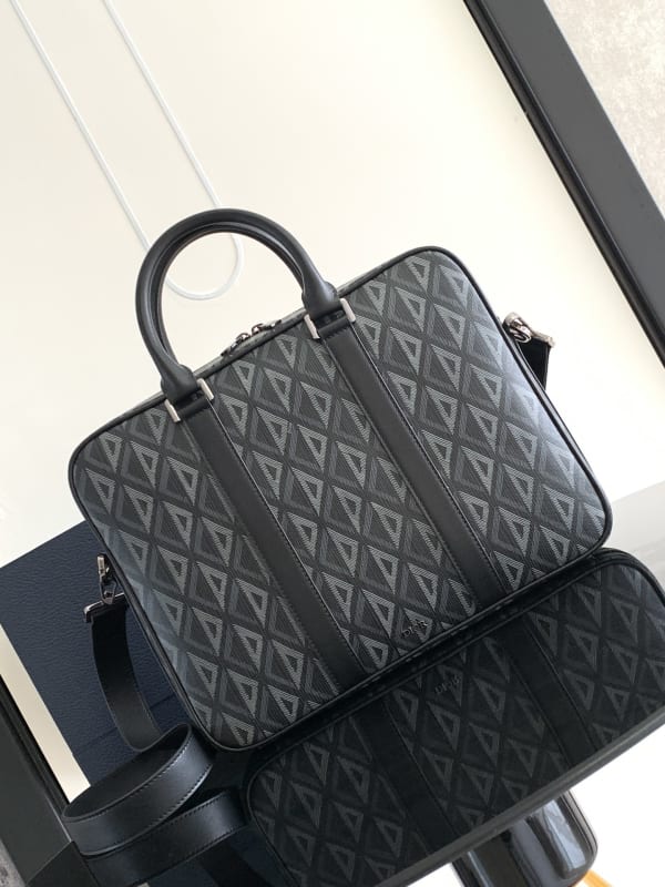 Dior CD Diamond Zipped Briefcase