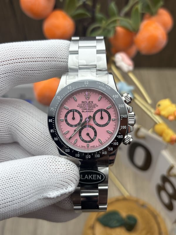 Rolex Cosmograph Daytona 126500LN BLAKEN Custom Pink Dial Oystersteel Chronograph Watch