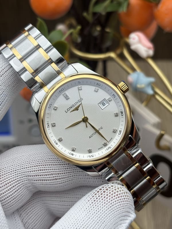 Longines Master Collection 38.5mm Two-Tone Diamond Silver Dial Automatic Watch