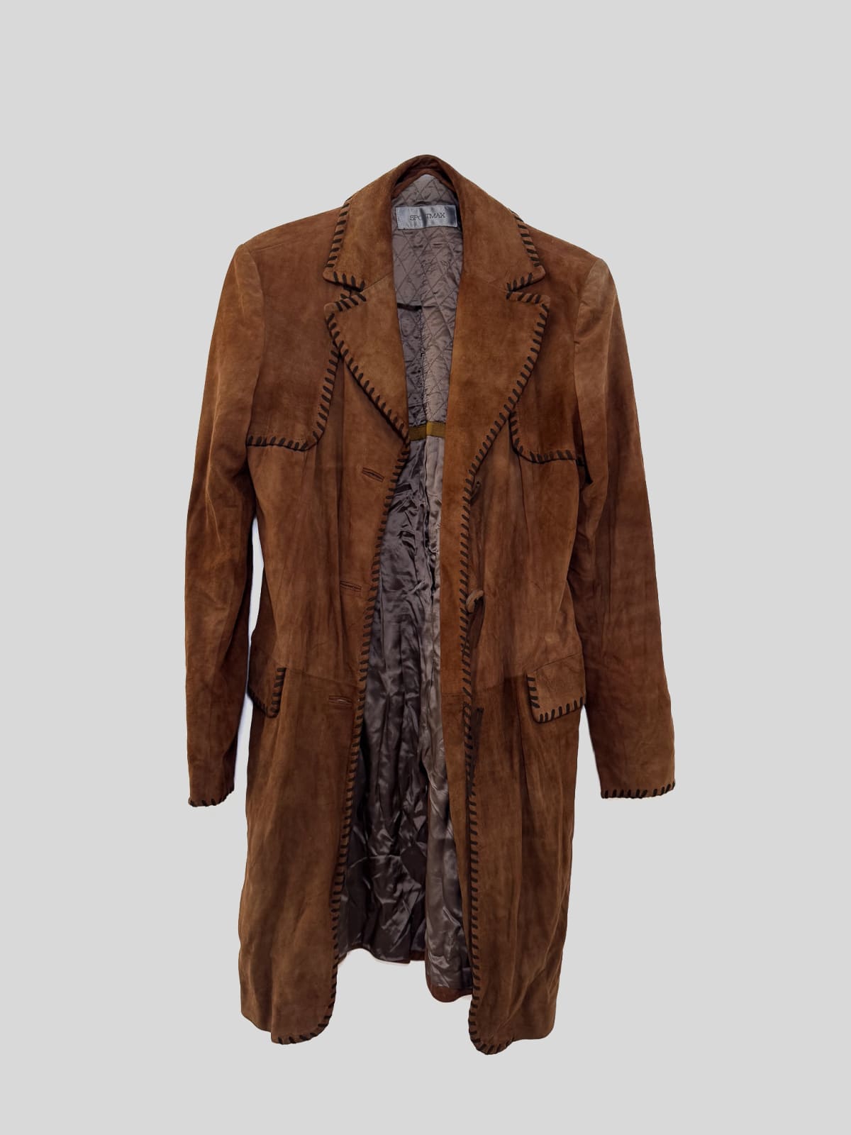 Sportmax — vintage Sportmax genuine suede long coat — front