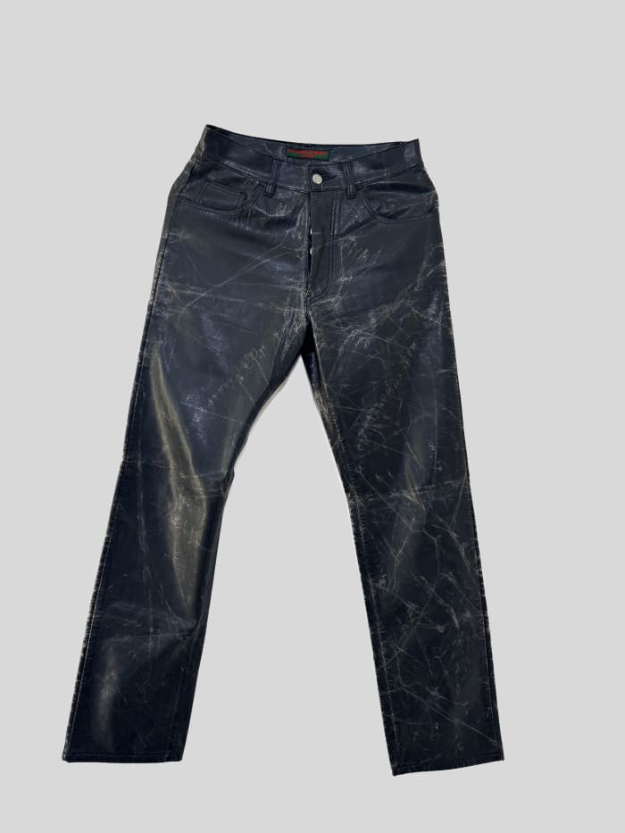 Katharine Hamnett — Vintage Katharine Hamnett Denim crackled-effect coated trousers