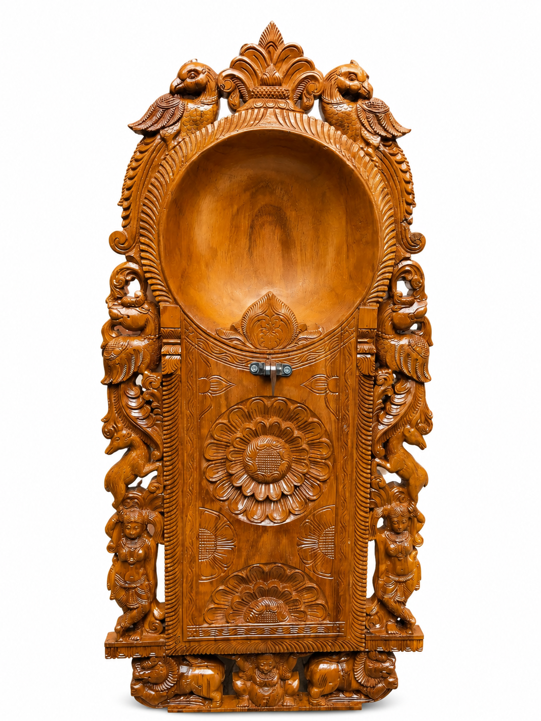 Handcrafted Wooden Pooja Mandir Wall Shelf