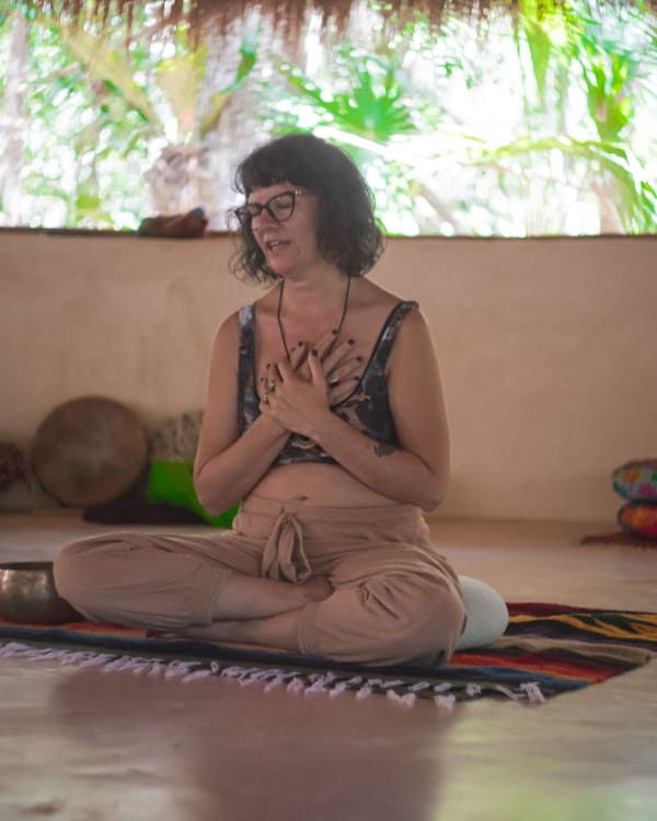 A guided somatic integration session after ceremony