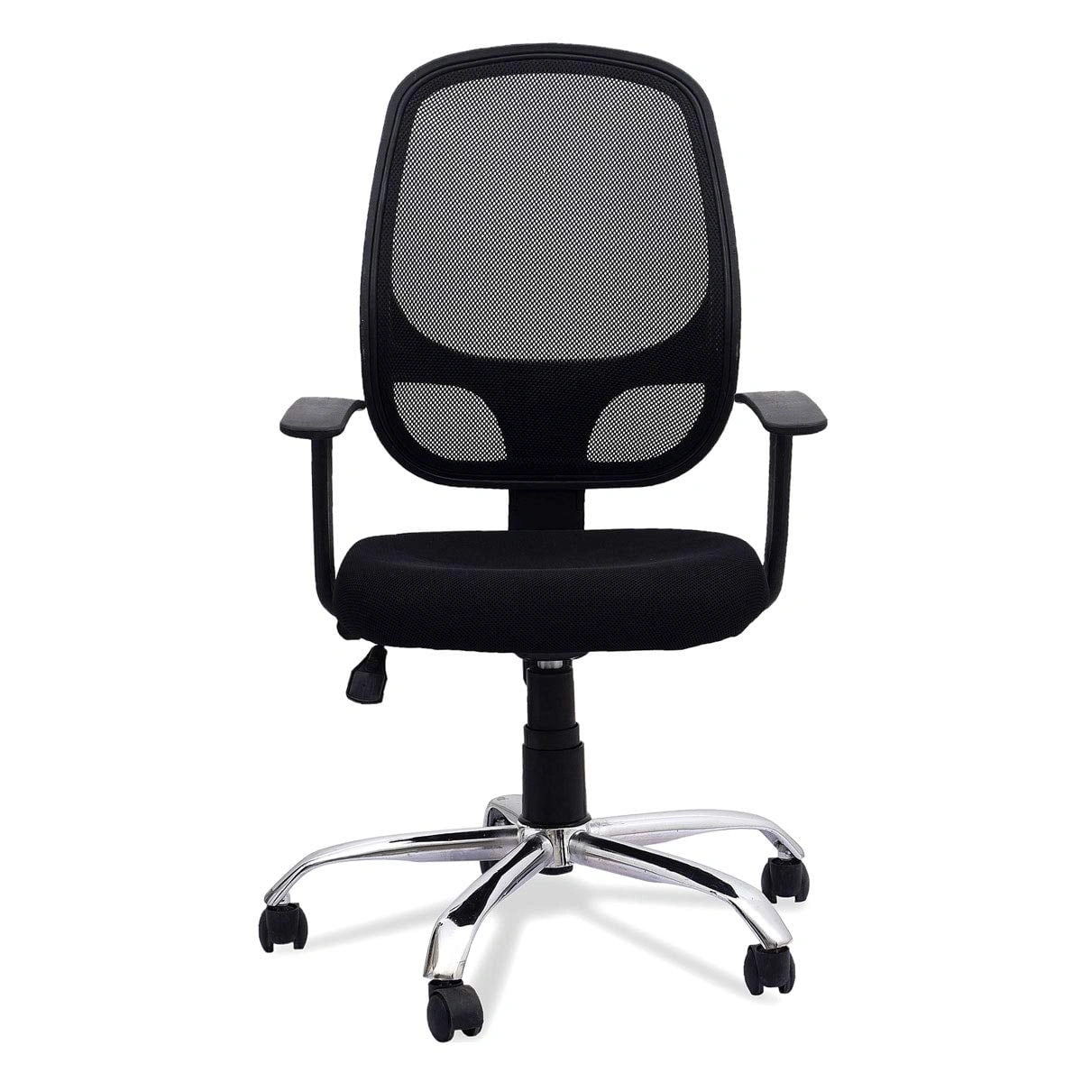 802 Mesh Back Chair With Chrome Base Fixed Arm