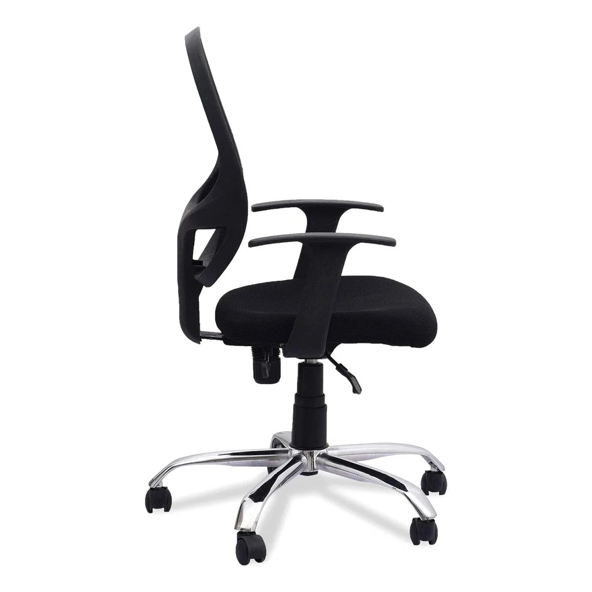 802 Mesh Back Chair With Chrome Base Fixed Arm 2